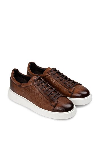 Deery Genuine Leather Tan Color Men's Sneakers