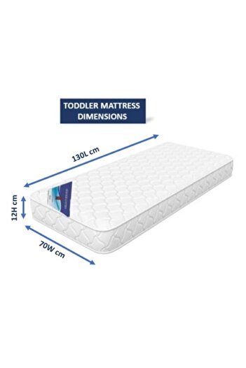 AWF AL WADI FURNITURE Sleep EZ Crib, Toddler, Baby Ortho Medical Medicated Mattress - 70 x 130 x 12 cm – WHITE