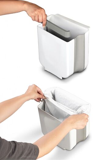 İronika Folding Accordion Hangable Trash Can Countertop Hanging Trash 6 Lt
