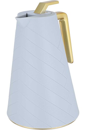 Alsaif Gallery Glory Pro Thermos, Light Gray, Golden Handle, 1 Liter