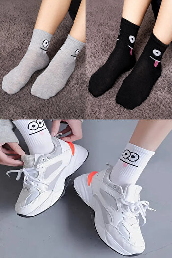 Esinti Women's Men's Socks Children's Socks Long Sports Socks Patterned Socket Socks Colorful Socks 3 Pieces
