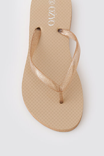 OZYO Flip-flops Havana cu aur argintiu