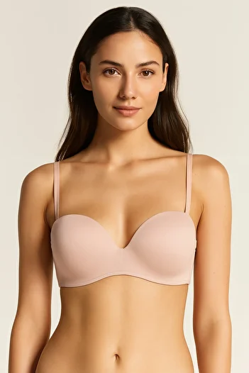 LİBELLA İÇ GİYİM Women's Laser Cut Comfortable Bra – Seamless and Non-Supportive - No Padding - Powder Pink Color