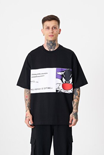 Machinist Ανδρικό μπλουζάκι Sylvester Printed Oversize μαύρο