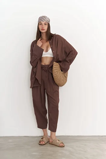 BOHEMAİ Brown Sawai Casual Suit Set