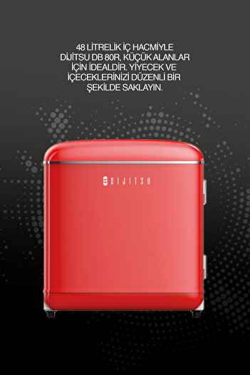 Dijitsu Db80rre Retro Kırmızı Mini Buzdolabı