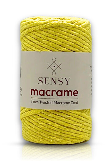 SENSY Преміум-макраме, макраме для хобі, нитка світло-жовтого кольору