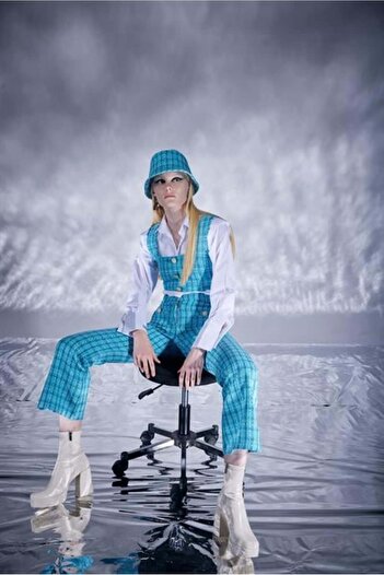 Markano Empressmoda Tweed Pantolon Mavi