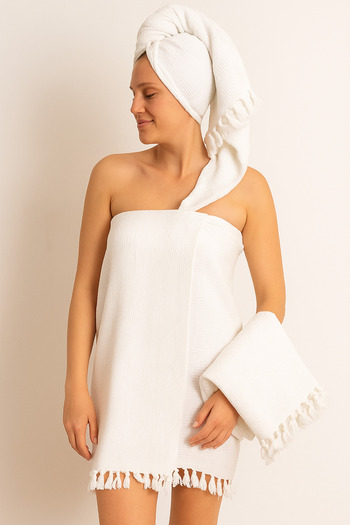 Ceyizza Mother and Daughter Pique Bath Towel Set