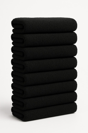 Elaganya Black Sports Fitness Towel Stain Resistant Hairdresser Barber Towel 50X90 cm 8 Pieces