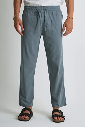 Dechers Pantaloni pentru bărbați de mărime mare, 100% bumbac, cu aspect de in E206