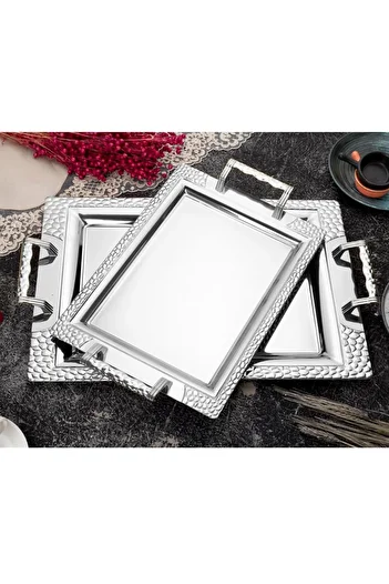ÖZBURAK Petek 2-Piece Treat Serving and Tea Tray Ptk02