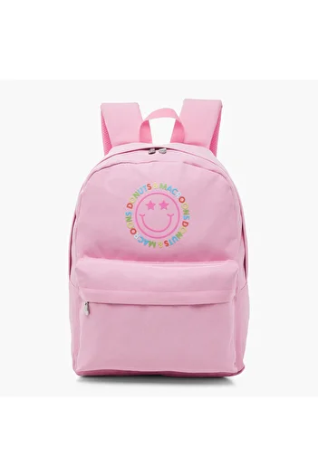 Juniors Printed Backpack with Adjustable Shoulder Straps and Zip Closure