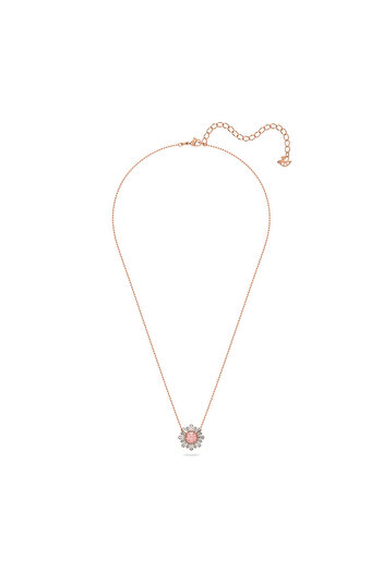 Swarovski Idyllia Kolye, Karışık kesimler, Güneş, Pembe, Pembe altın rengi kaplama