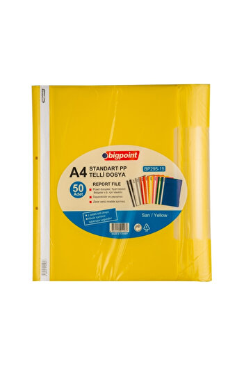 Bigpoint Ring Binder 50 Pack, Standard, for A4 Pocket File, Yellow