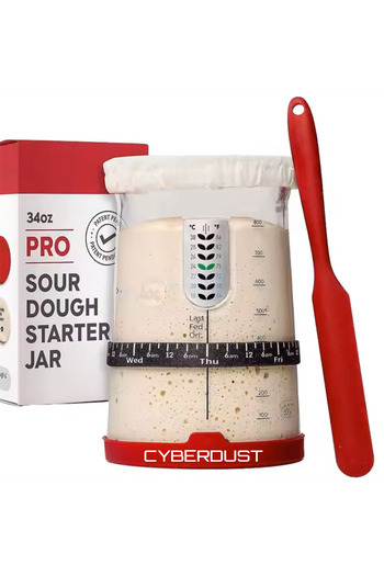 CYBERDUST Professional Bread Making Kit, Yeast Starter, Borosilicate Glass, 960 g
