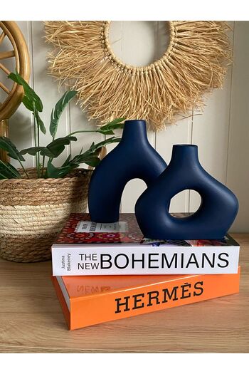 Porselian Single Color Double Decorative Bohemian Vase