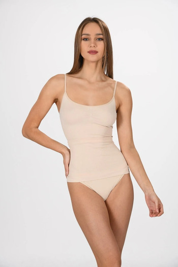 CUBBUX Women's Seamless Corset Recovery Tank Top with Rope Straps (100% Shrinks the Size)