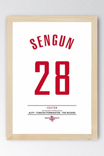 Saturn Alperen Şengün Forma Çerçeveli Tablo - NBA Houston Rockets Jersey