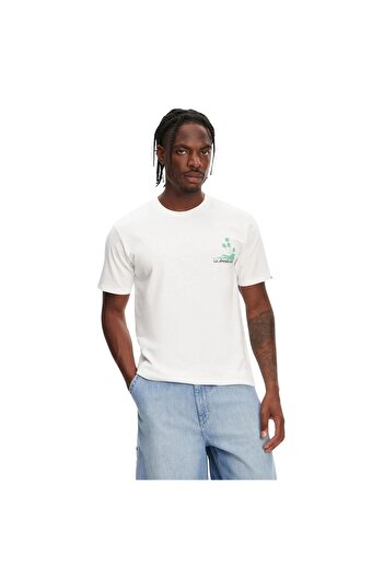 Quiksilver Palm Lines Men's White T-Shirt Men's T-Shirt Eqyzt08057