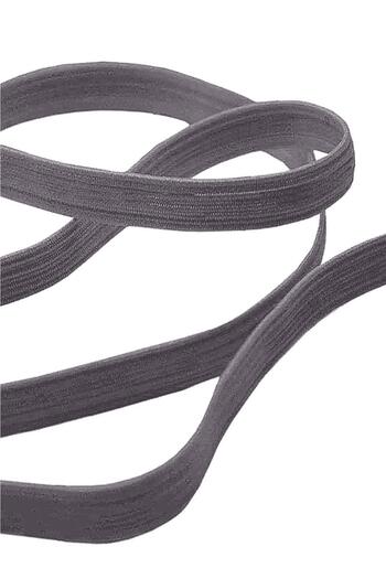hapshoe Dark Gray 12 mm 5 Mt Durable Hard Flat Elastic Ribbon Rubber