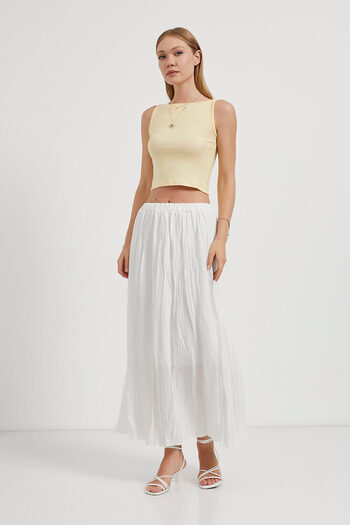 Arma Life Armalife 25073 Kraş Detail Elastic Waist Maxi Women's Skirt
