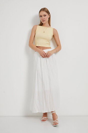 Arma Life Armalife 25073 Kraş Detail Elastic Waist Maxi Women's Skirt