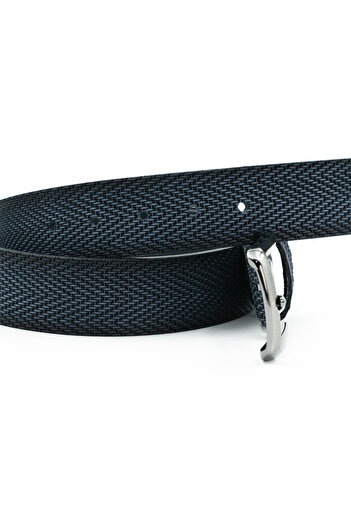 Tuna Nappa Genuine Print Leather 4.00 cm Sports Men's Belt - Tuna Kmr121