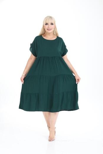 mervemoda Women's Large Size Sleeveless Summer Dress