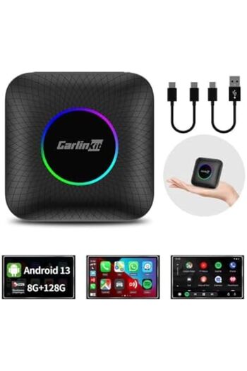 carlinkit Newest Android 13.0 Ai Box LED, 8+128 GB with Qualcomm 8-cores