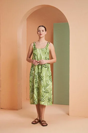 PJS Women's Green Dress 27136