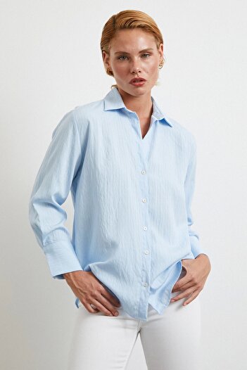 Never more Parallel Striped Shirt Blue