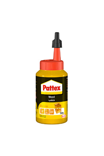 Pattex D2 Express Long-Lasting Quick-Drying Wood Glue White 250g