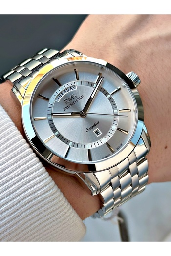 Romanson Silver Color Sapphire Glass Steel Case Men's Wristwatch with Function 24 Months Guarantee 1631.01Mr