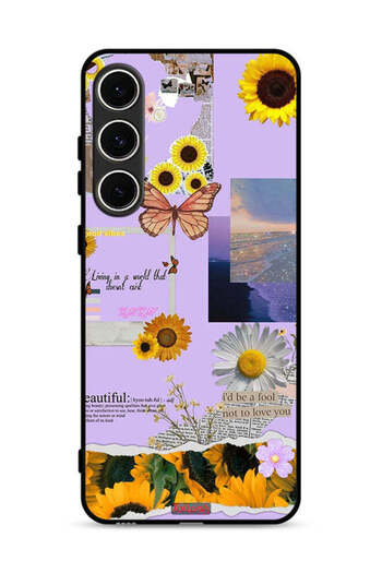 Tolwak Samsung Galaxy A56 5G Protective Case Cover Beautiful Sunflower Stickers