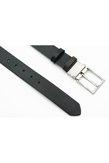 Tuna Nappa Genuine Floater Leather Black-Brown Double Sided Classic Men's Belt - Tuna Kmr201