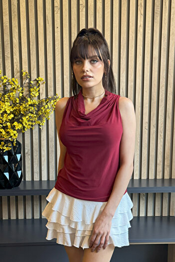 Gi&Di's COLLECTİON Gi&Di's Collection Gd0046 Degaje Collar Blouse