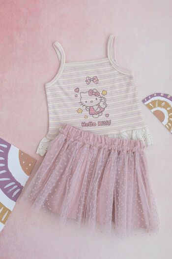 chipiques Hello Kitty Printed Pink Strap Children's Undershirt