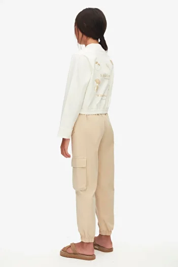 nk kids Nk Ki̇ds 58331 Girl's Camel Blossom Pants