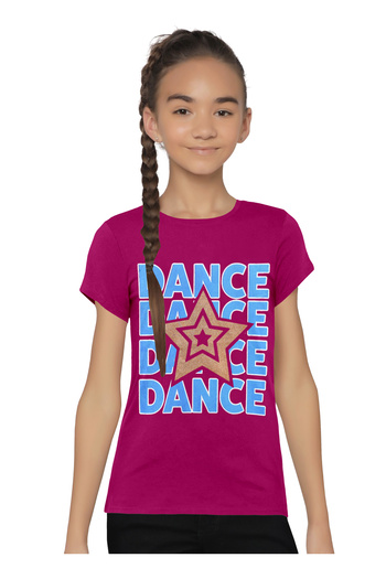 LAUREN SMITH Kids Girls Short Sleeved Tee with Glitter Print 100 percent Cotton