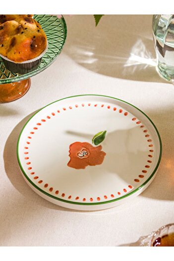 LC Waikiki LCW HOME Karişik Çiçek Baskılı Seramik Pasta Tabağı 4'lü 20 cm