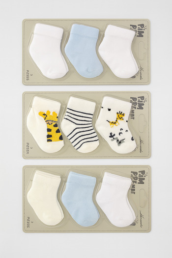 Baby Fou Cotton 0-6 Months Newborn Baby 9-Piece Baby Socks