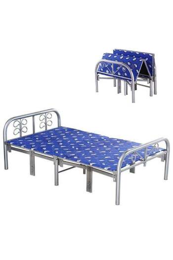 Generic Foldable Single Bed Heavy Duty Steel Metal Platform Folding Bed Size 190x90cm