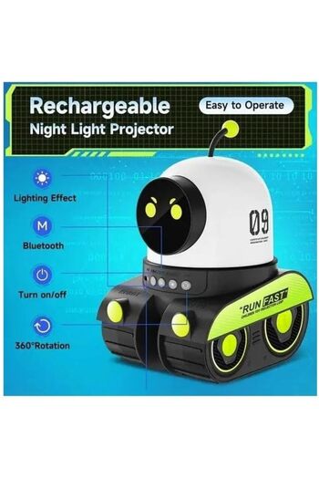 Toybox Robot Design Galaxy Night Light and Projector