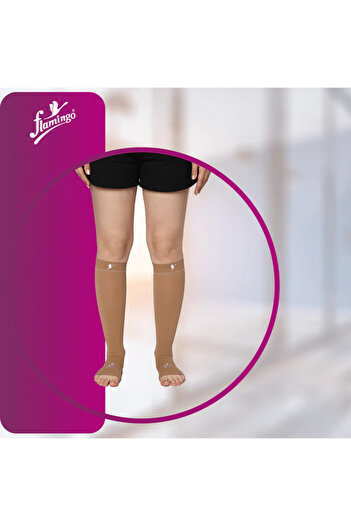 Flamingo Medical Compression Stockings Below Knee D.V.T. Stockings Class- II Large (L)