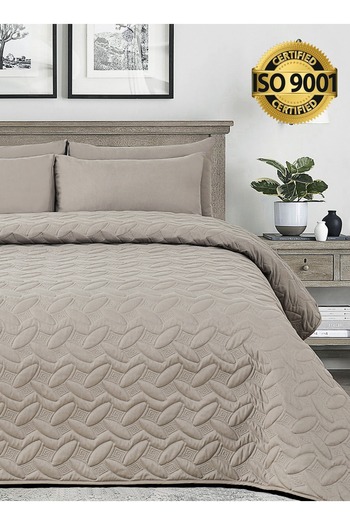 Master Home Textile Microfiber Bedspread Set Fits 200 x 200 cm Double Size Bed 4Pcs King Size Compressed Comforter Set