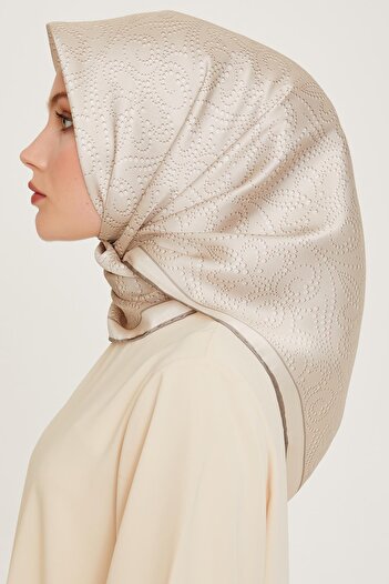 Armine Silk Scarf 2025 Winter - 9246-03 Cream Twill