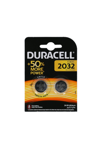 Duracell 2-Piece CR2032 Lithium Battery Coin Silver