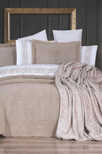 Çeyiz Diyarı Dowry Land Zebra 10 Piece Dowry Set with Blanket Beige