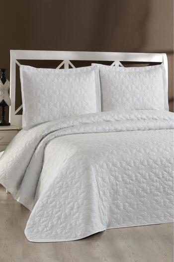 Çeyiz Diyarı Lena Quilted Double Bedspread 230X240 Cream